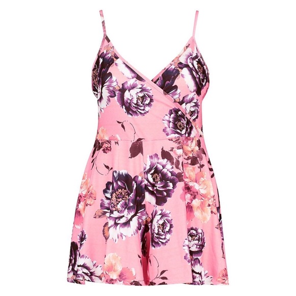 Plus Size Floral Rompers - Picture 3 of 4